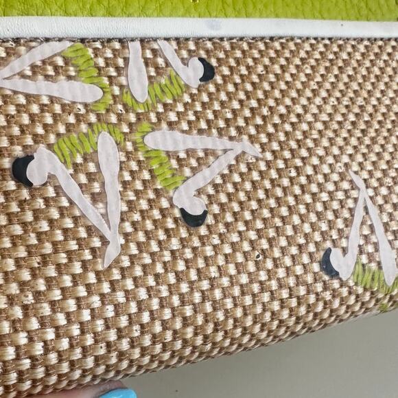 Fossil Tessa Zip Around Clutch Wallet Lime Natural Gymnast Diver Print - Picture 3 of 12